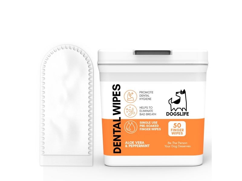 DogsLife Nettoyage des dents Lingettes dentaires 50 pièces