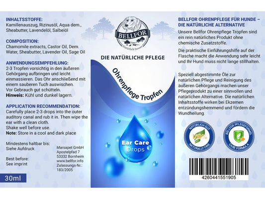 Bellfor Nettoyant pour les oreilles Soins des oreilles – gouttes 30 ml