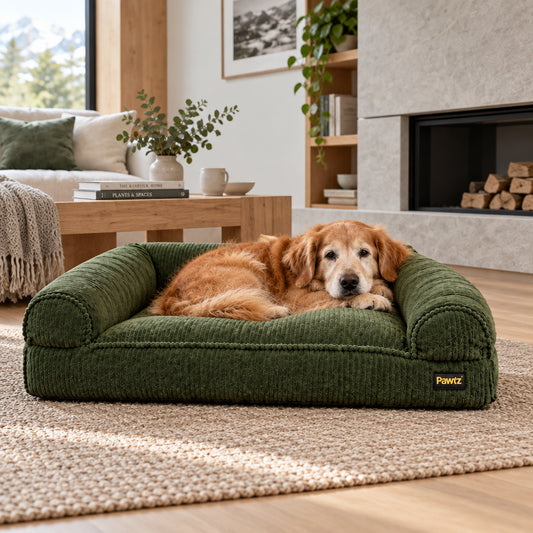 Rêve de Velours -Couchage orthopédique pour chien en velours côtelé